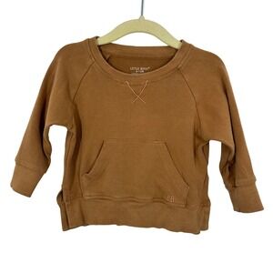 Little Bipsy Baby Sweatshirt Camel Brown Kangaroo Pocket Pullover 6-12M